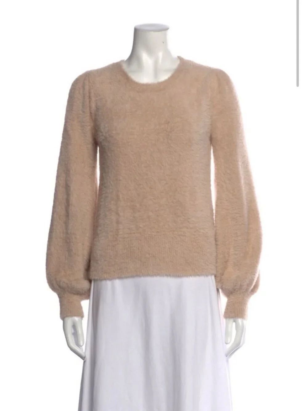 ASTR The Label Authentic Solid Blush Pink Fuzzy Balloon Sleeve Sweater Medium